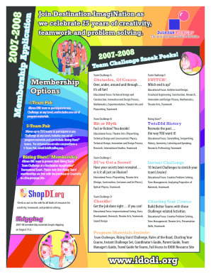 Destination ImagiNation Membership Application