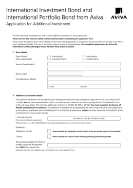 Aviva International Investment Bond Application