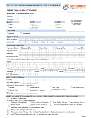 Digital Certificate Application Form