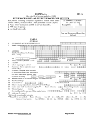 Income Tax Return Form 3A