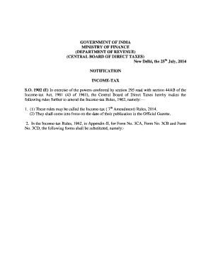 Income Tax Audit Report Forms 3CA, 3CB, 3CD