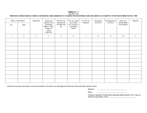 Central Sales Tax Statement Form