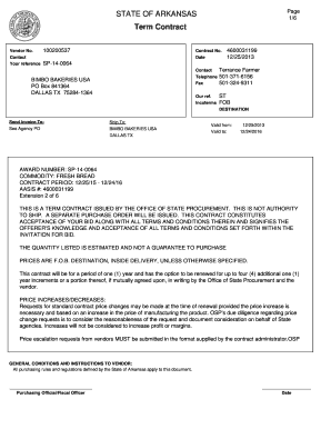 Loss of income letter from employer sample - STATE OF ARKANSAS Page 17 Copy of Term Contract - DO NOT PROCESS - dfa arkansas