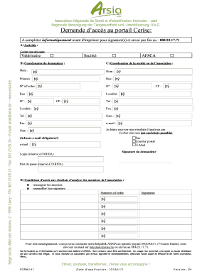 Demande d’accès au portail Cerise