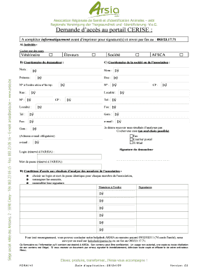 Demande d’accès au portail CERISE