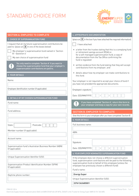 Australian Superannuation Choice Form