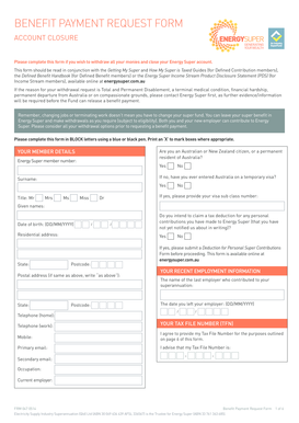 Benefit Payment Request Form