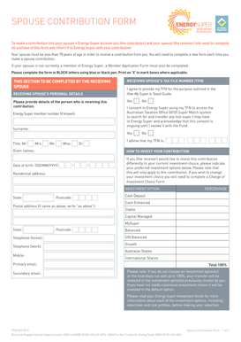 Spouse Contribution Form