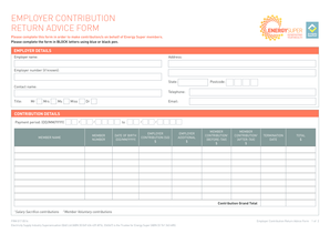 Employer Contribution Return Advice Form
