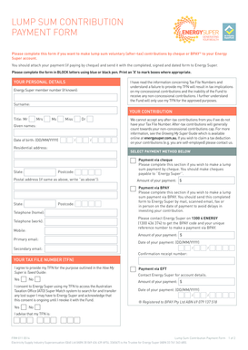Lump Sum Contribution Payment Form