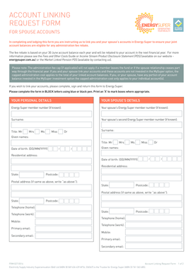 Account Linking Request Form for Spouse Accounts