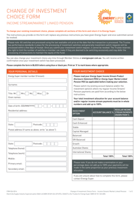 Change of Investment Choice Form