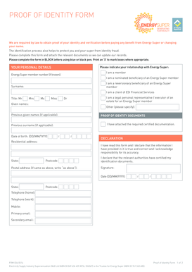 Proof of Identity Form