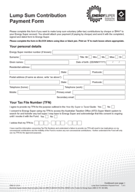 Lump Sum Contribution Payment Form