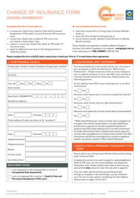 Change of Insurance Form