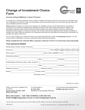 Change of Investment Choice Form