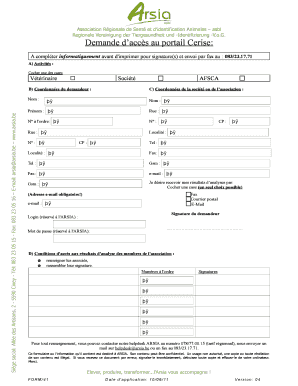 Demande d’accès au portail Cerise