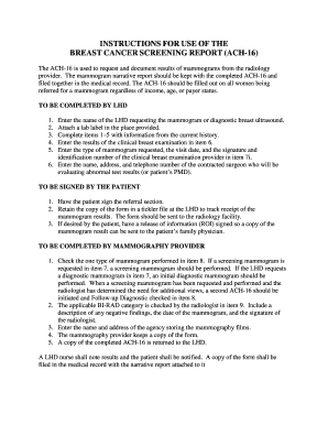 Breast Cancer Screening Report ACH-16