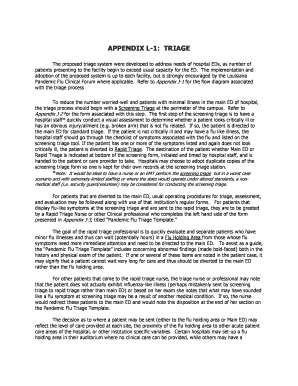 Louisiana Pandemic Flu Screening Triage Form