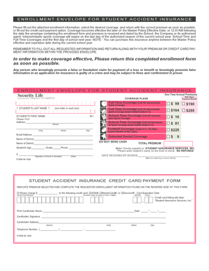 Student Accident Insurance Enrollment Form