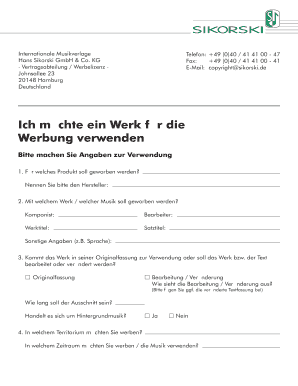 Vertragsabteilung / Werbelizenz