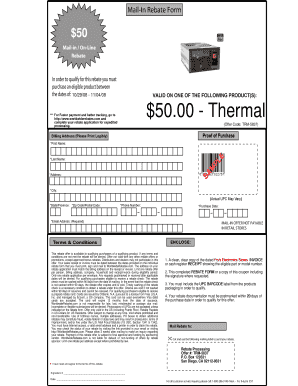Mail-In Rebate Form