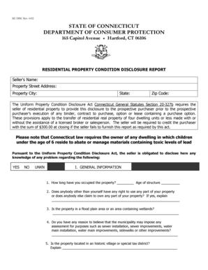 Connecticut Residential Property Condition Disclosure Report
