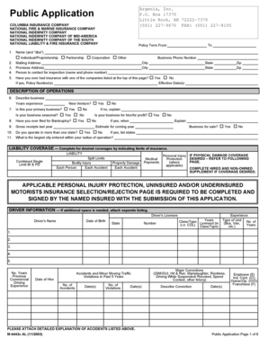 Public Application for Insurance