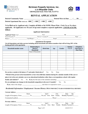 Rental Application Form