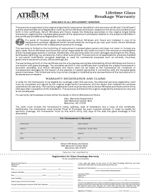 Atrium Windows Glass Breakage Warranty