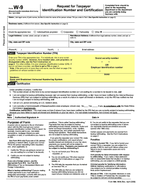 Massachusetts Substitute W-9 Form