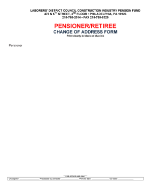 Pensioner Change of Address Form