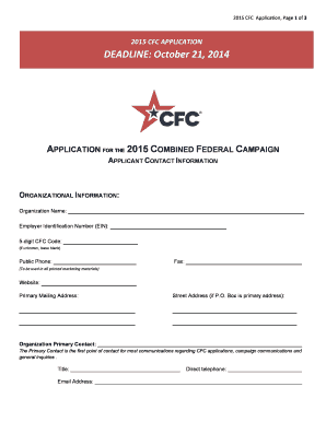 2015 Combined Federal Campaign Application