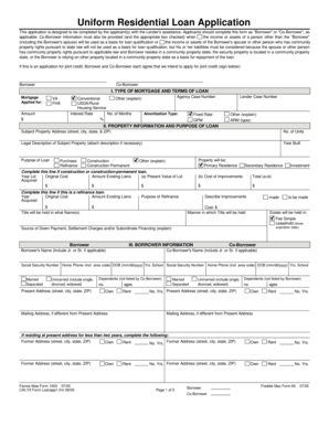 Uniform Residential Loan Application