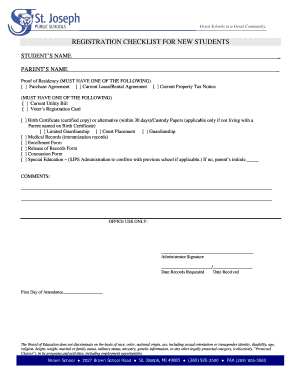 St. Joseph Public Schools Enrollment Form