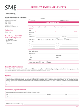 Student Member Application