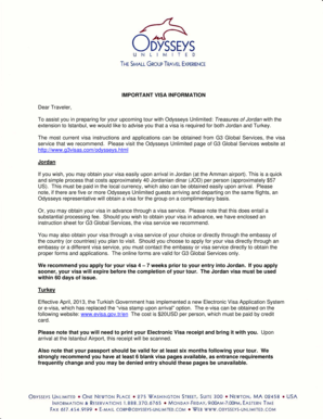 Jordan Visa Application Form