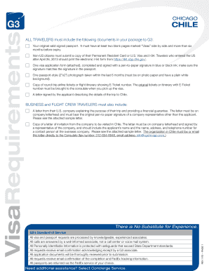 Chile Visa Application Form