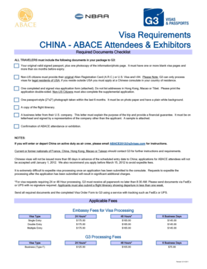China Visa Application Form