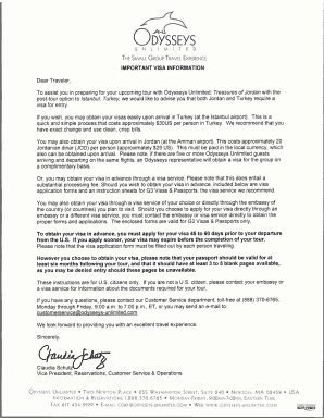 Visa Application Instructions for Jordan and Turkey