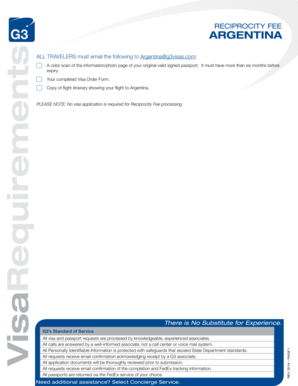 Argentina Reciprocity Fee Form