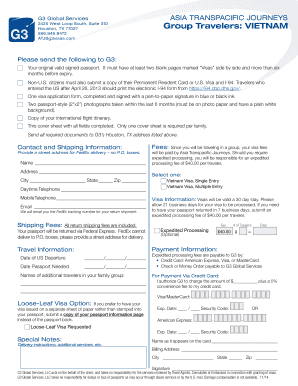 Vietnam Visa Application Form