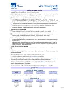 China Visa Application Form