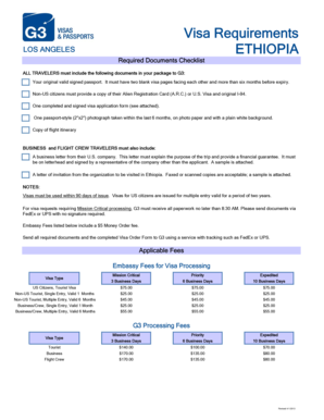 Ethiopia Visa Application Form