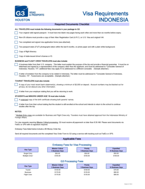 Indonesia Visa Application Form