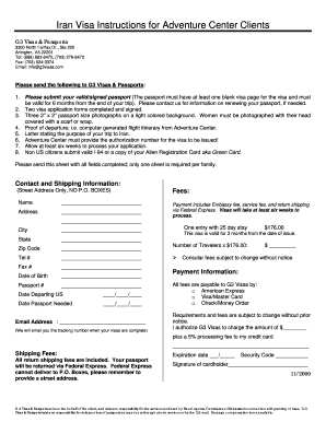 Iran Visa Application Instructions