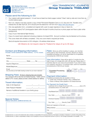 Thailand Visa Application Form