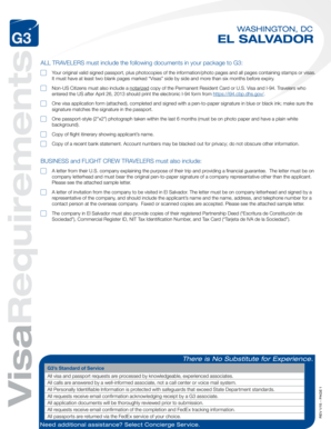 El Salvador Visa Application Form