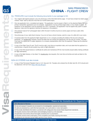 China Flight Crew Visa Application