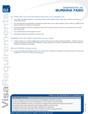 Burkina Faso Visa Application Form